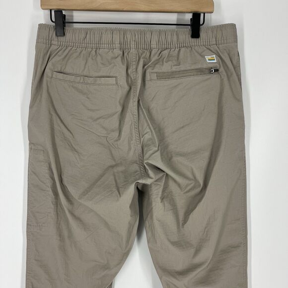 Vuori Pants Size Large Mens Khaki Ripstop Chino Pockets Preppy Modern Pull On - Picture 6 of 8